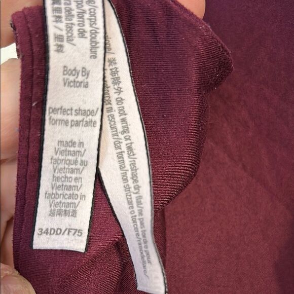 VICTORIA'S SECRET Maroon Body by Victoria Perfect Shape 34DD Bra Molded Cups - Picture 9 of 9